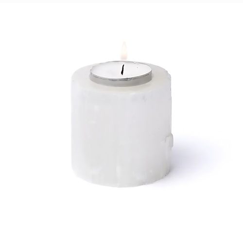 Alternative view of Rund telysholder i Selenitt - små - 6 x 6,5 cm.