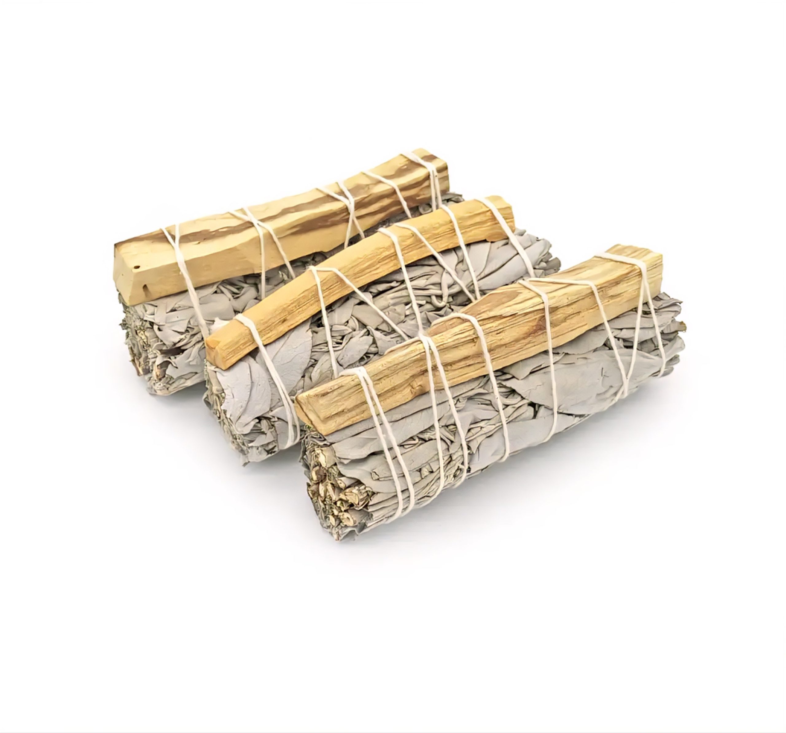 Hvit Salvie med Palo Santo - medium (10 cm) - Bilde 2