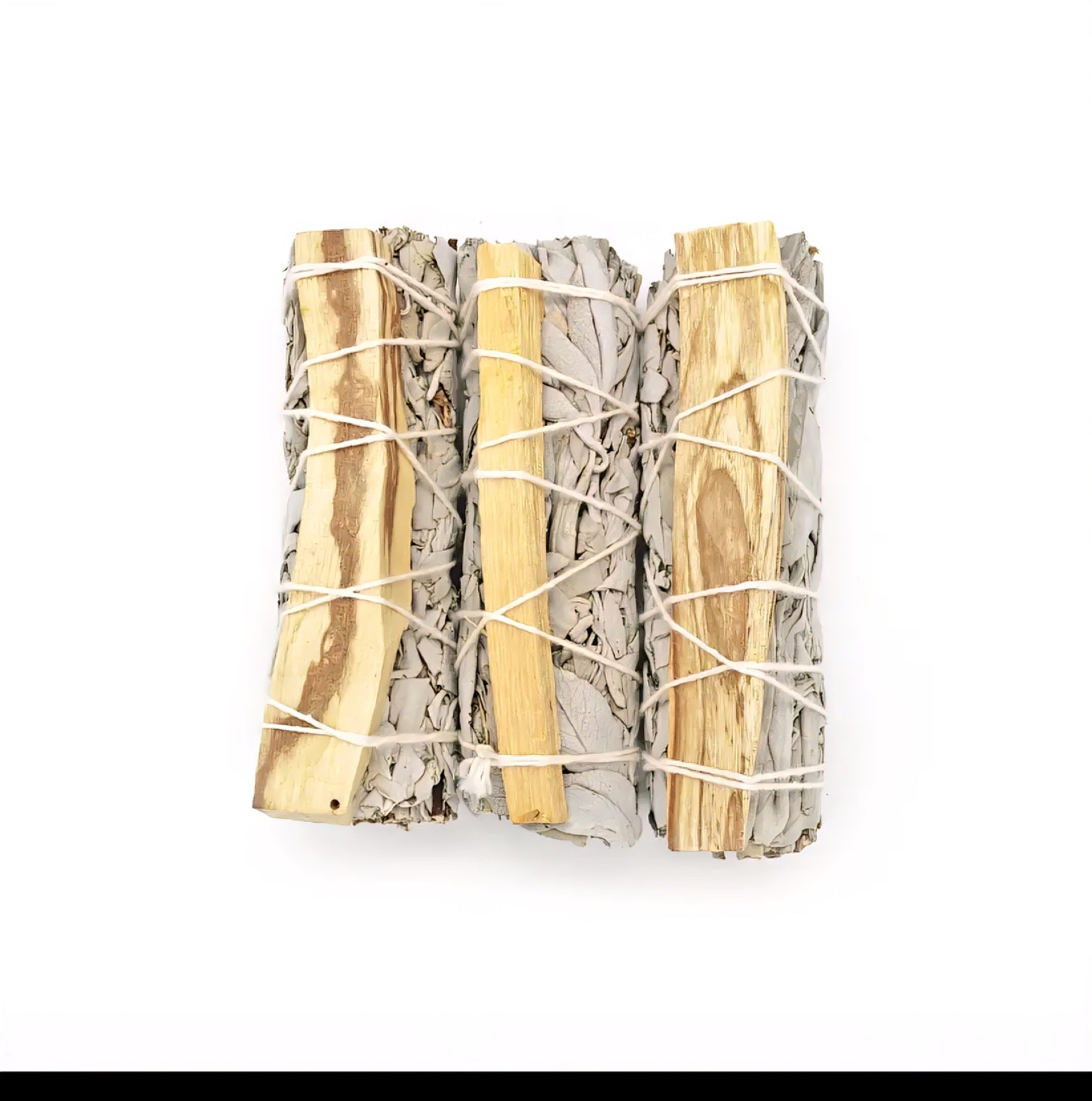 Hvit Salvie med Palo Santo - medium (10 cm) - Bilde 3