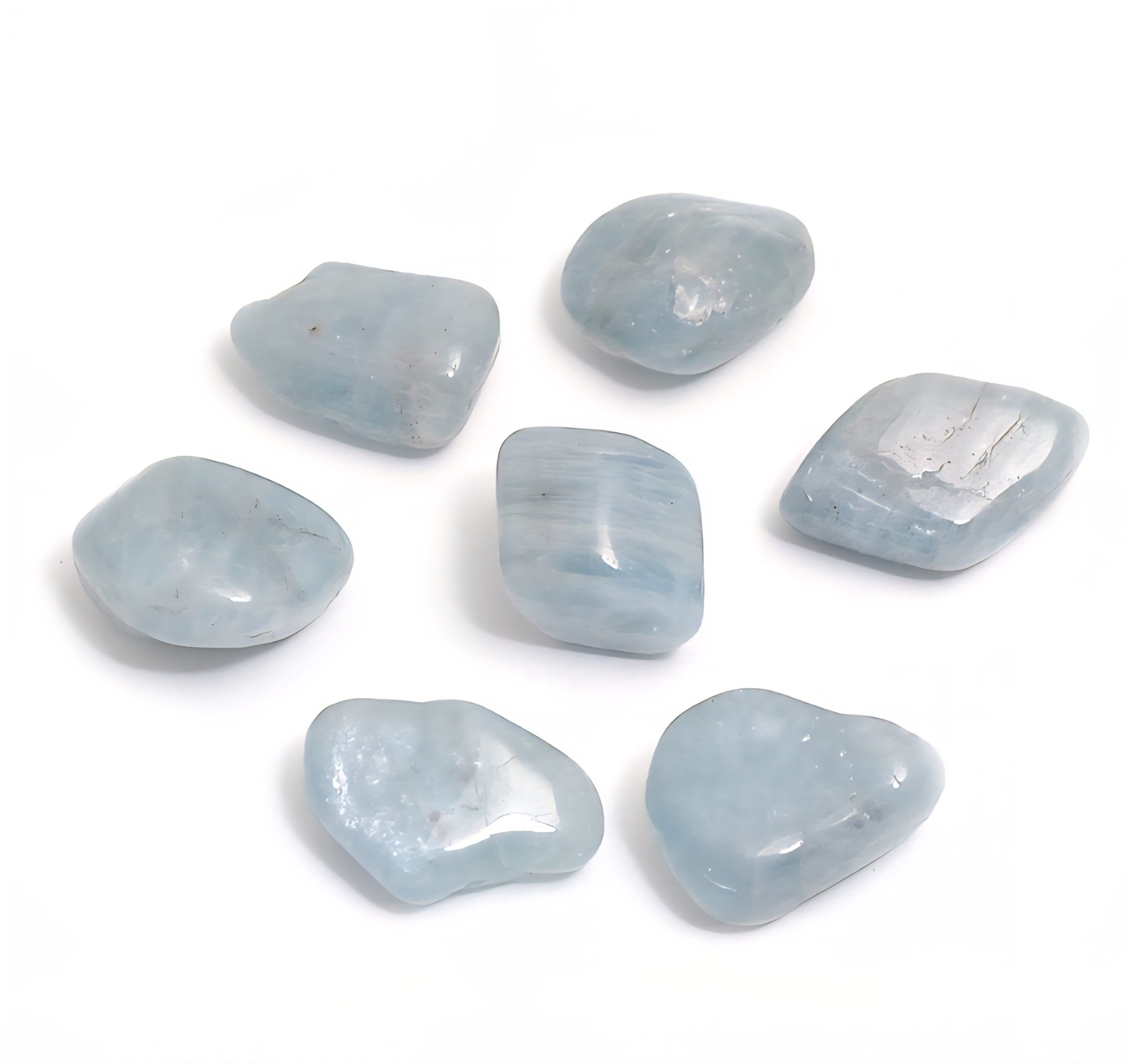 Akvamarin tromlet 1,5-2 cm.