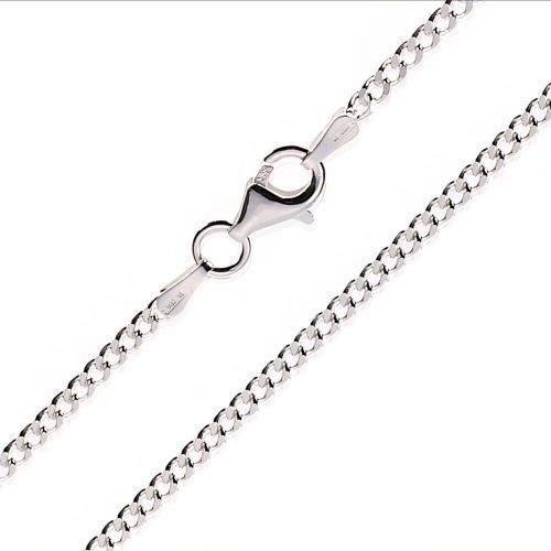 Halskjede i sølv medium kantet - 46 cm.