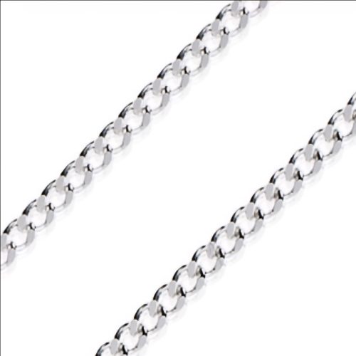 Alternative view of Halskjede i sølv medium kantet - 61 cm.