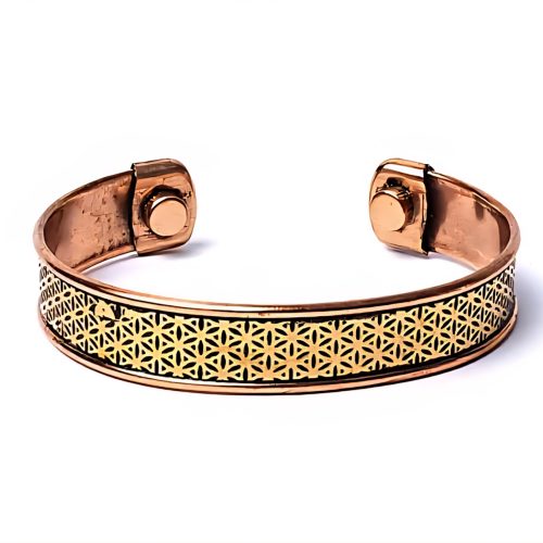 Armbånd kobber Flower of Life magnetisk