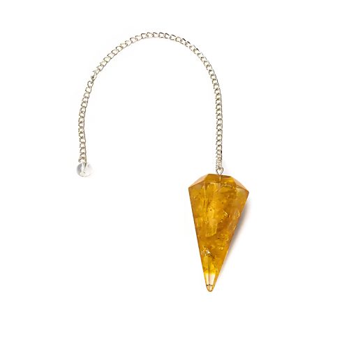 Alternative view of Orgonittpendel Citrin - fasettert