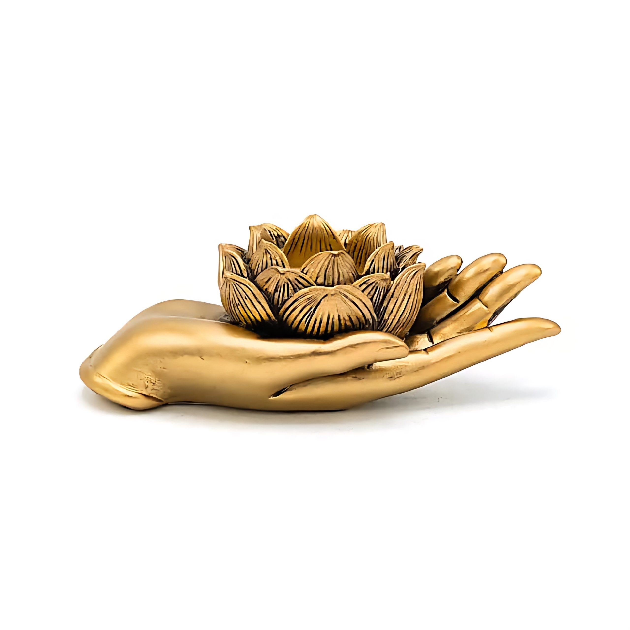 Telysholder Lotus håndgullfarget