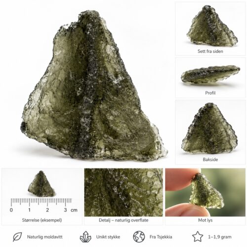 Alternative view of Ekte Moldavitt 1–1,9 g – naturlig tektitt fra Tsjekkia