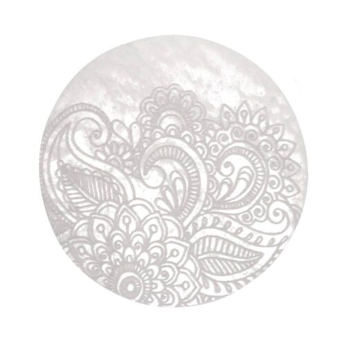 Selenittplate rund – blomster