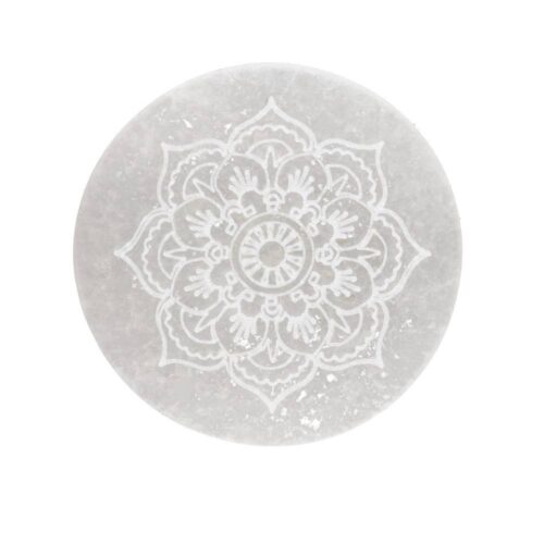Selenittplate rund – geometrisk blomst