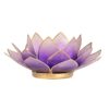 Lotus telysholder fiolett – 7. chakra med gullkant