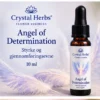 Angel of Determination – Crystal Herbs 10 ml blomsteressens, illustrasjon av slank dråpeflaske