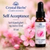 Self Acceptance – Crystal Herbs 10 ml blomsteressens, illustrasjon av slank dråpeflaske