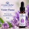 Violet Flame – Crystal Herbs 10 ml blomsteressens, illustrasjon av slank dråpeflaske